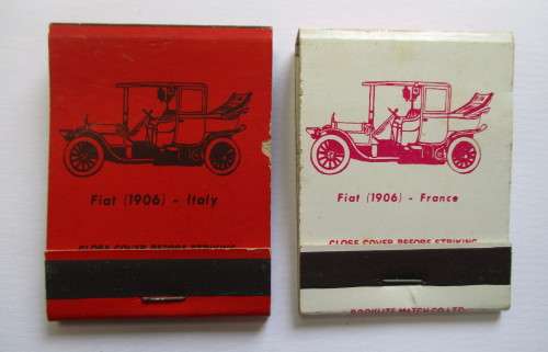 Vintage Match books - Automobile / car related --- Fiat
