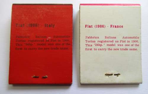 Vintage Match books - Automobile / car related --- Fiat