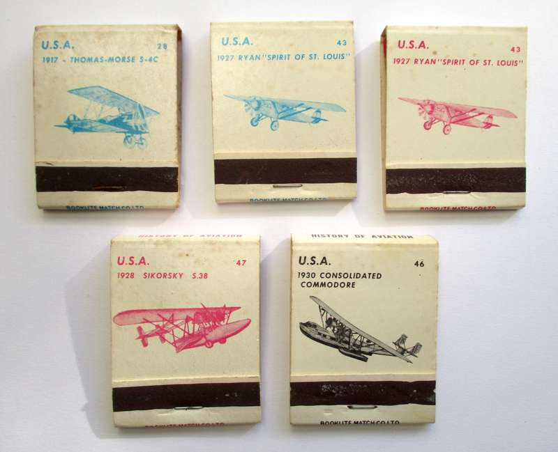 Vintage Matchbooks / matches -- USA Planes / Aircraft