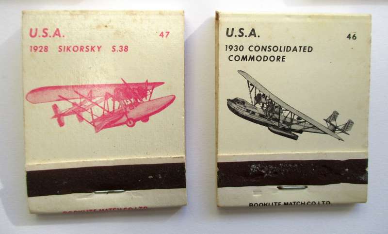 Vintage Matchbooks / matches -- USA Planes / Aircraft