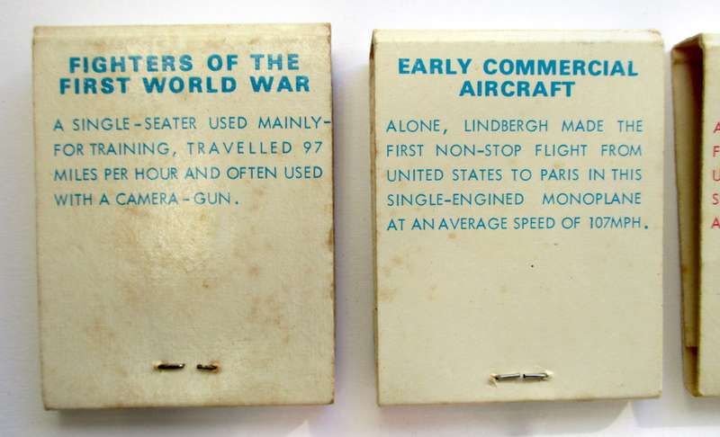 Vintage Matchbooks / matches -- USA Planes / Aircraft