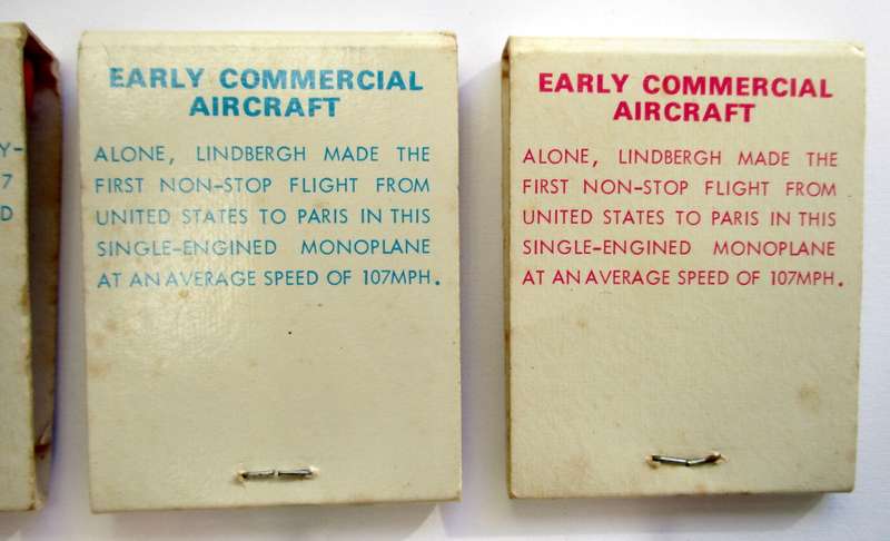 Vintage Matchbooks / matches -- USA Planes / Aircraft