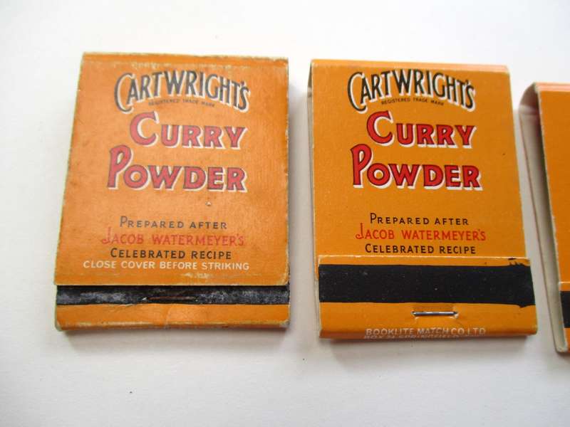 Vintage Matchbooks / Matches -- Cartwright`s Curry Powder