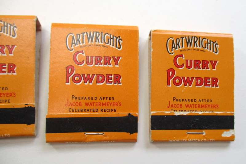 Vintage Matchbooks / Matches -- Cartwright`s Curry Powder