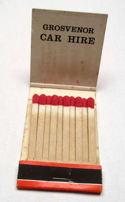 Match book - Grosvenor Car Hire, unused.