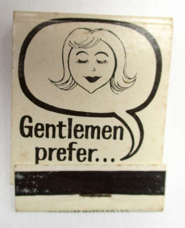Vintage Matchbook -- Lemos Cordial - ` Blondes prefer Gin in their Lemos`
