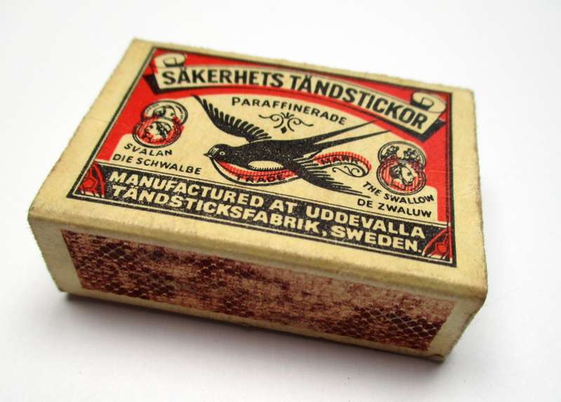 Vintage `Swallow` matches, Made in Uddevalla, Sweden