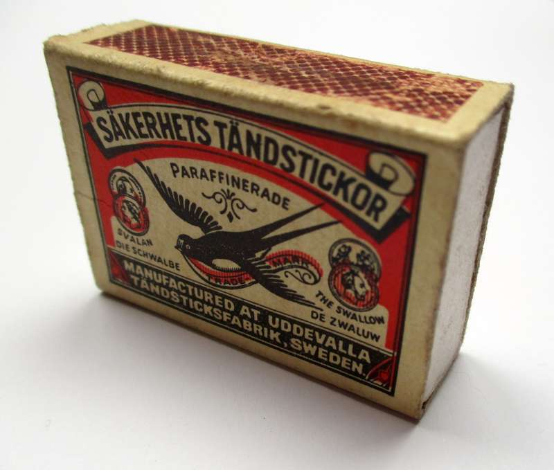 Vintage `Swallow` matches, Made in Uddevalla, Sweden
