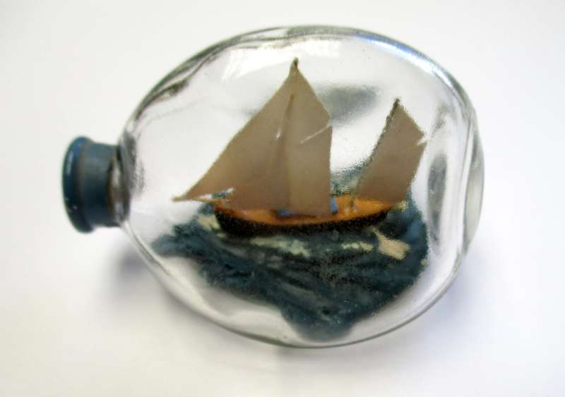 Miniature hand-made Ship in a Bottle