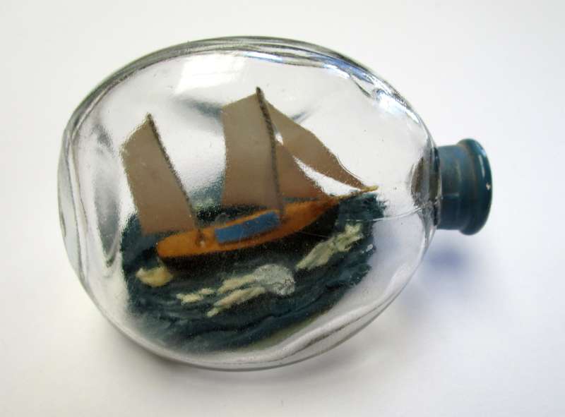 Miniature hand-made Ship in a Bottle