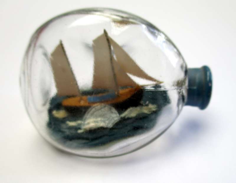 Miniature hand-made Ship in a Bottle