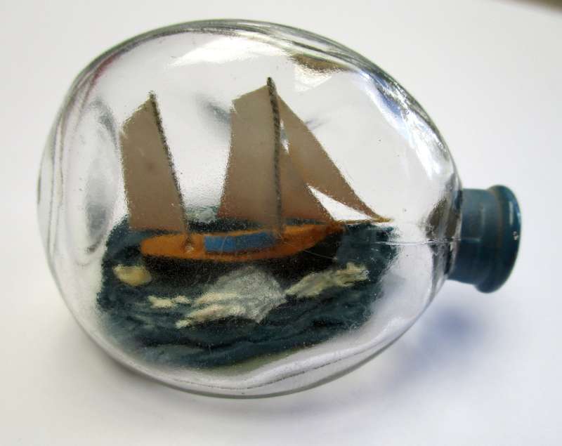Miniature hand-made Ship in a Bottle
