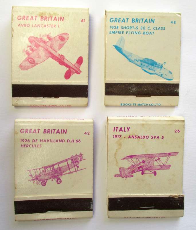 Vintage Matchbooks / Matches -- BOOKLITE Match Co. Aircraft related