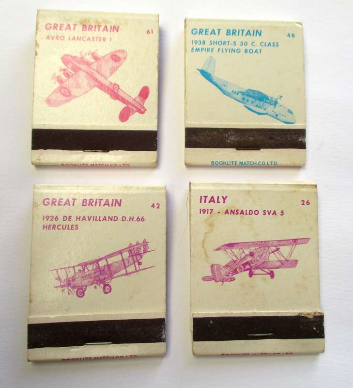Vintage Matchbooks / Matches -- BOOKLITE Match Co. Aircraft related