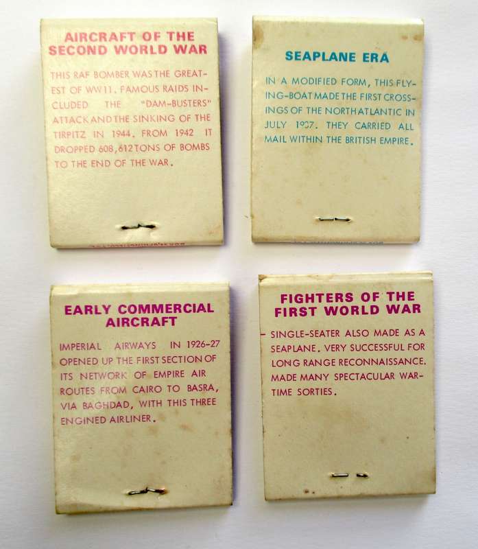 Vintage Matchbooks / Matches -- BOOKLITE Match Co. Aircraft related