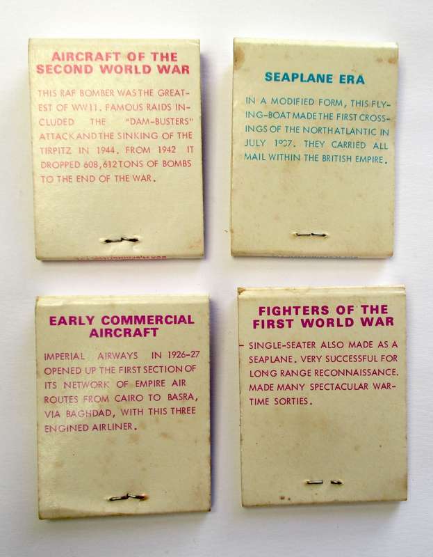 Vintage Matchbooks / Matches -- BOOKLITE Match Co. Aircraft related