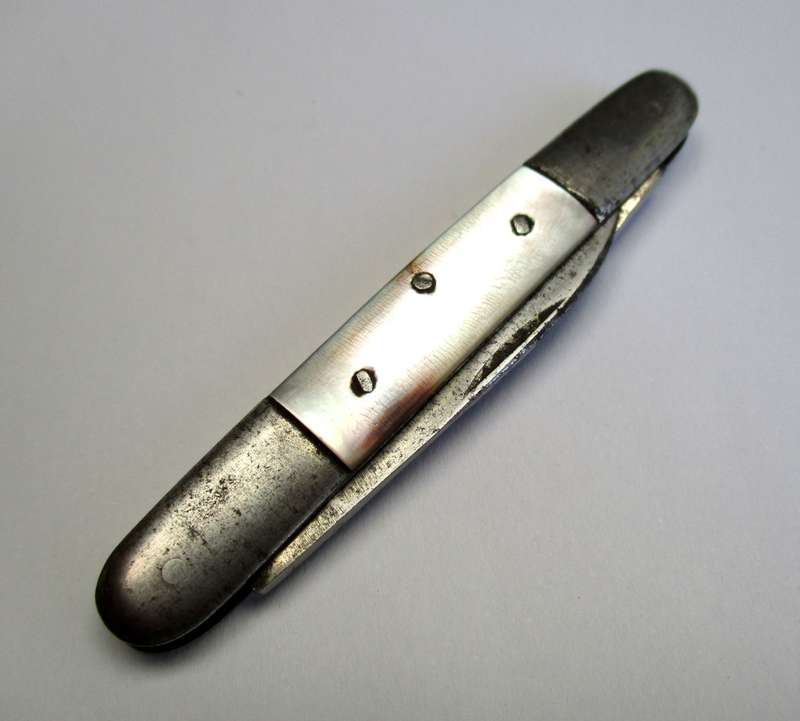 Small Antique / Vintage real Mother of Pearl Folding Knife - probably German made.