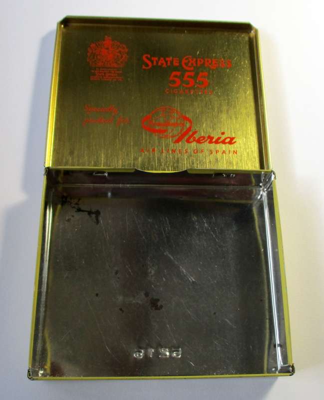 Vintage Cigarette Tin -- State Express 555, 210 Piccadilly, London