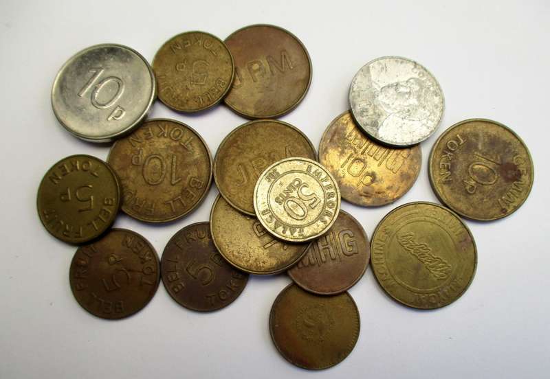 Misc. vintage Token Lot - Bell Fruit / Gaming tokens - etc .. mostly UK 1970s