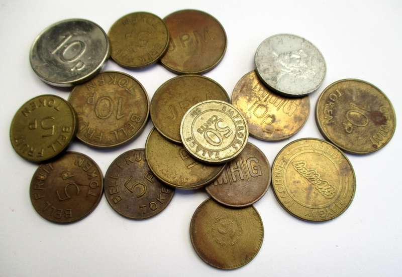 Misc. vintage Token Lot - Bell Fruit / Gaming tokens - etc .. mostly UK 1970s