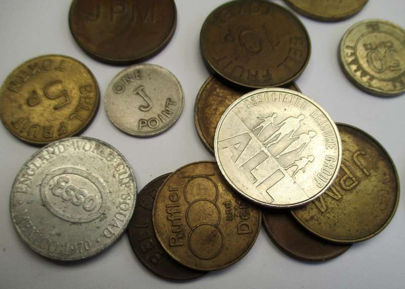 Misc. vintage Token Lot - Bell Fruit / Gaming tokens - etc .. mostly UK 1970s