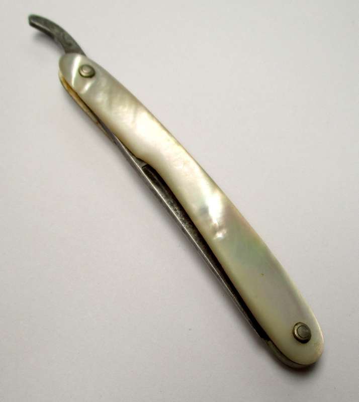 Antique Robert Klaas Cut Throat Razor - Genuine Mother of Pearl - Marked Prussia