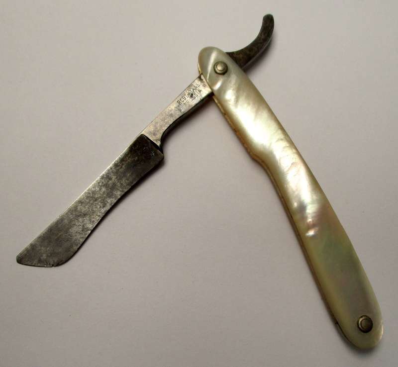 Antique Robert Klaas Cut Throat Razor - Genuine Mother of Pearl - Marked Prussia
