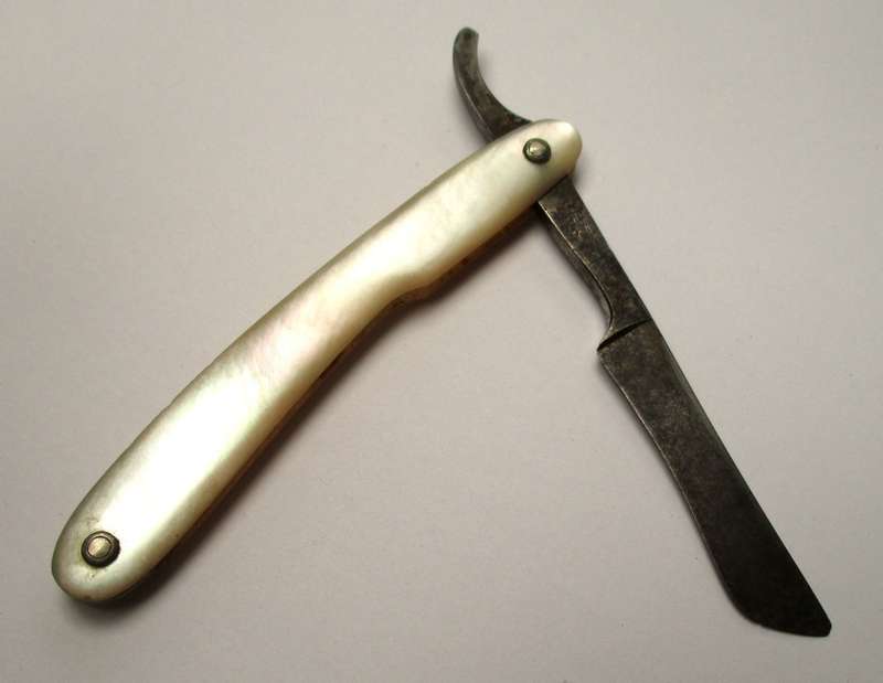 Antique Robert Klaas Cut Throat Razor - Genuine Mother of Pearl - Marked Prussia