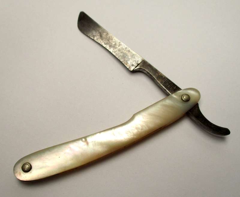 Antique Robert Klaas Cut Throat Razor - Genuine Mother of Pearl - Marked Prussia