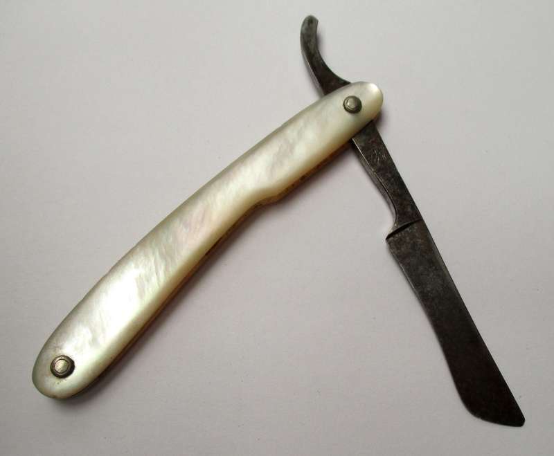Antique Robert Klaas Cut Throat Razor - Genuine Mother of Pearl - Marked Prussia
