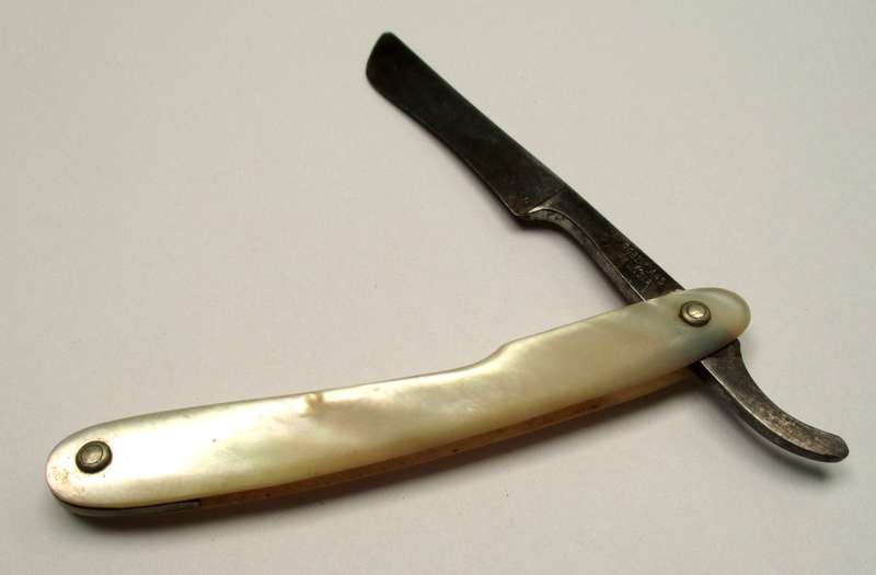 Antique Robert Klaas Cut Throat Razor - Genuine Mother of Pearl - Marked Prussia