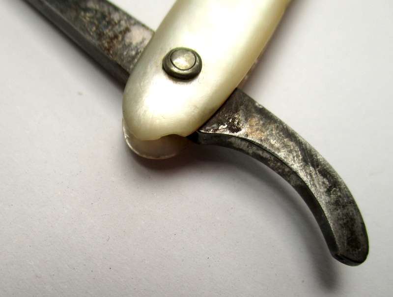 Antique Robert Klaas Cut Throat Razor - Genuine Mother of Pearl - Marked Prussia