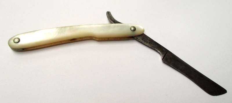 Antique Robert Klaas Cut Throat Razor - Genuine Mother of Pearl - Marked Prussia