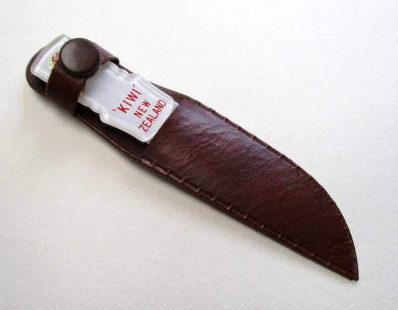 Vintage KIWI - New Zealand Letter Opener - small knife in sheath