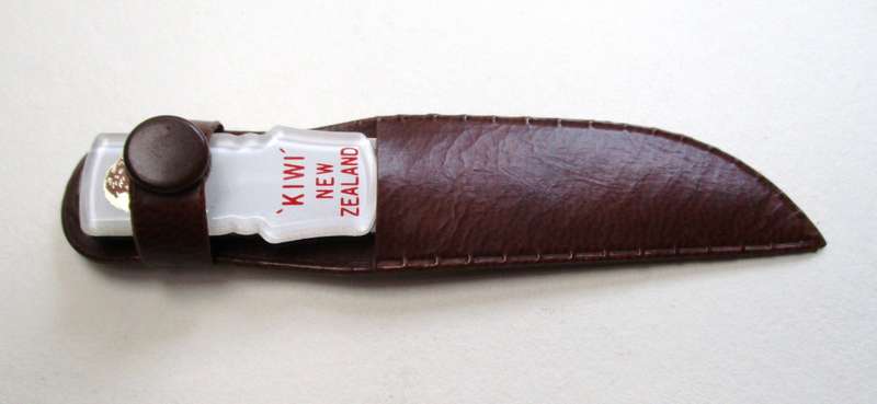 Vintage KIWI - New Zealand Letter Opener - small knife in sheath