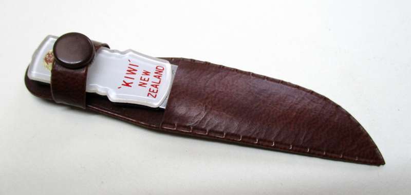 Vintage KIWI - New Zealand Letter Opener - small knife in sheath