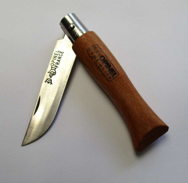 Vintage Opinel No 5 Folding Knife, Carbon steel blade, older stamp