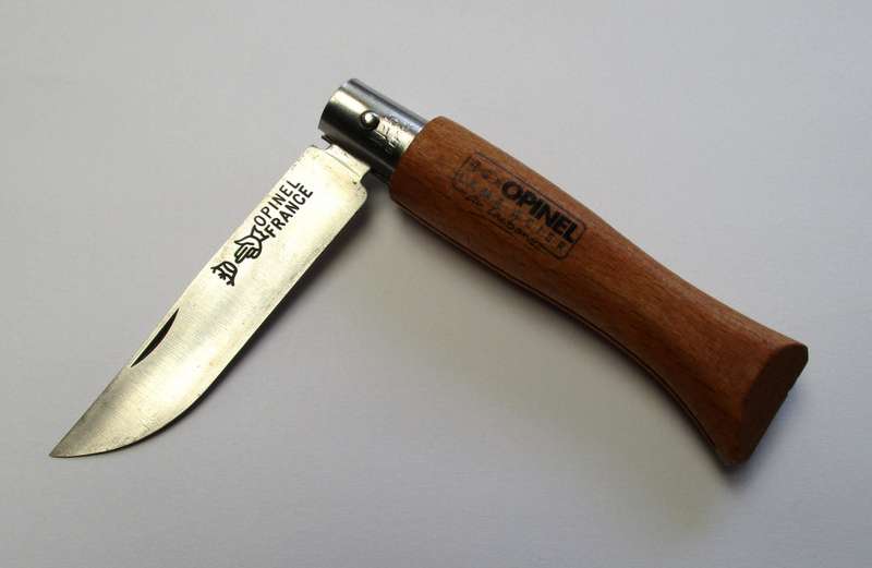 Vintage Opinel No 5 Folding Knife, Carbon steel blade, older stamp