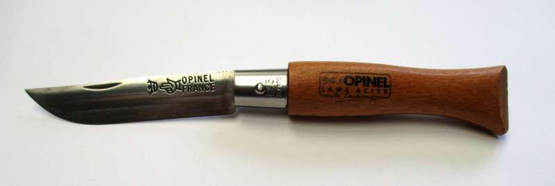 Vintage Opinel No 5 Folding Knife, Carbon steel blade, older stamp