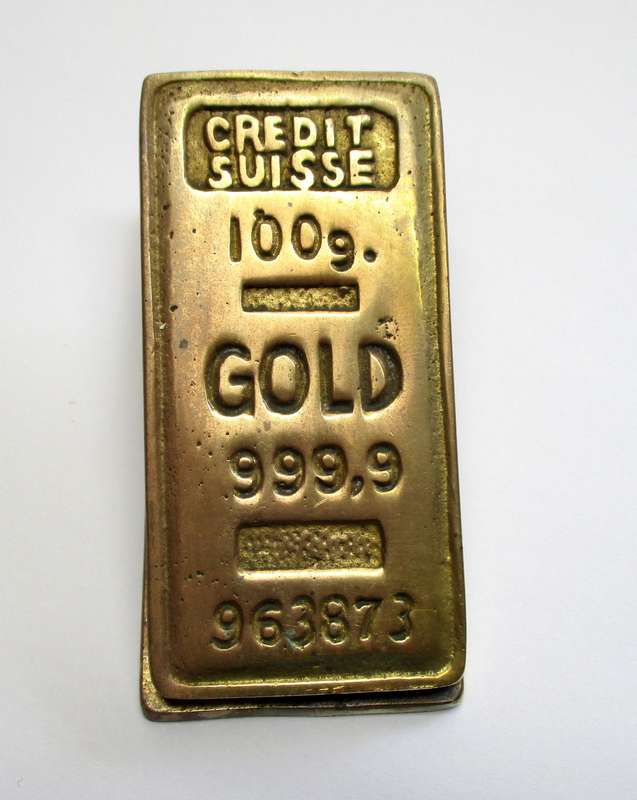 Credit Suisse 100g Gold 999.9 Paper clip made by Trivoli