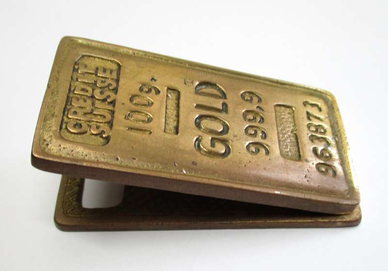 Credit Suisse 100g Gold 999.9 Paper clip made by Trivoli