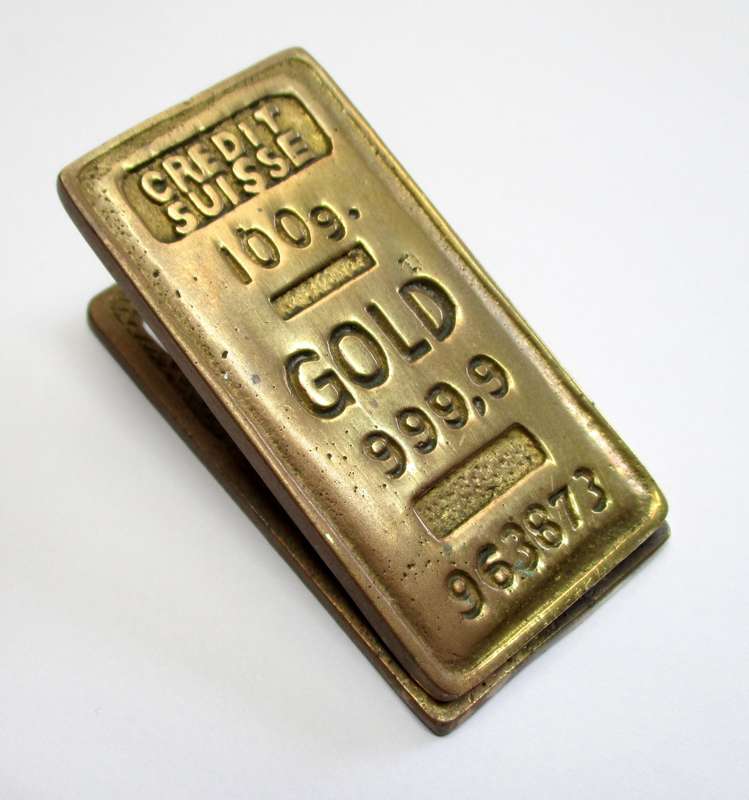 Credit Suisse 100g Gold 999.9 Paper clip made by Trivoli