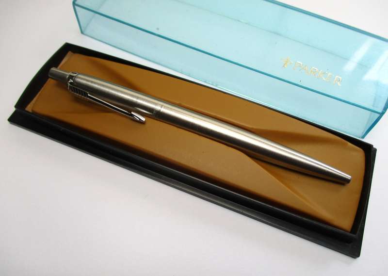 Vintage Parker Jotter ball point pen - Stainless steel 1970s - 80s Made in England