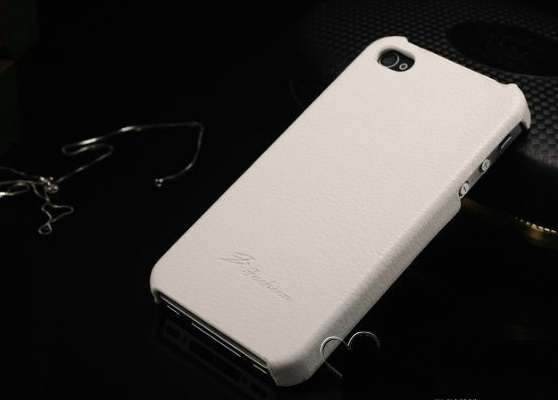 iPhone 4/iphone 4S covers Top Quality Genuine leather case (White)