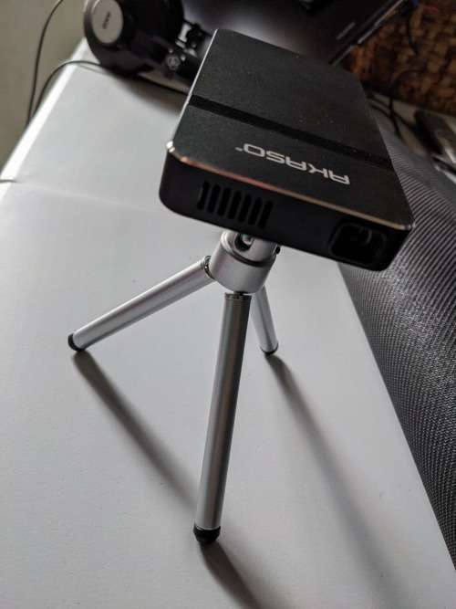 AKASO Mini Projector, Pocket-Sized DLP Portable Projector, 50 ANSI Lumens Video Projector