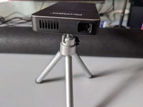 AKASO Mini Projector, Pocket-Sized DLP Portable Projector, 50 ANSI Lumens Video Projector
