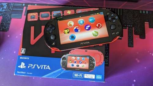 PS Vita Slim (2000) Red and Black with 3 games, 8GB Vita Memory card