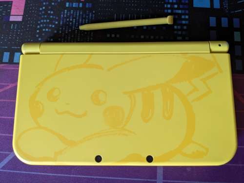 New Nintendo 3DS XL / LL Yellow Pikachu edition with 128GB memory card
