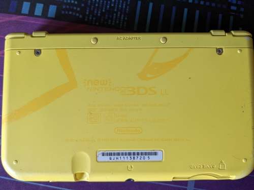 New Nintendo 3DS XL / LL Yellow Pikachu edition with 128GB memory card