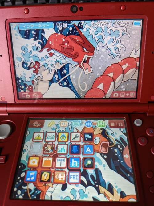 New Nintendo 3DS XL / LL Metallic Red with 128GB memory card/ LOWER IPS SCREEN